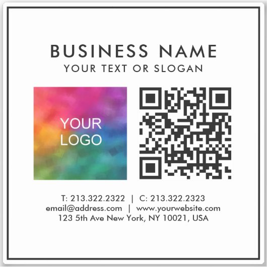 Benutzerdefinierter QR-Code-Logo-Textvorlage Klein Aufkleber (Vorderseite)