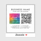 Benutzerdefinierter QR-Code-Logo-Textvorlage Klein Aufkleber (Blatt)