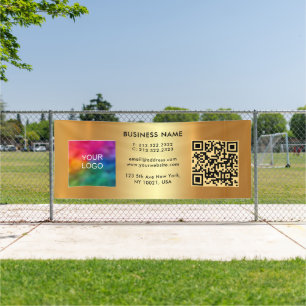 Benutzerdefinierter QR-Code Logoaufladen Gold-Vorl Banner