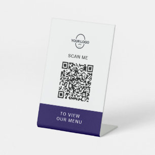 Benutzerdefinierter QR-Code-Menüstand Kontaktlos Sockelschild
