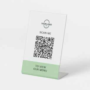 Benutzerdefinierter QR-Code-Menüstand Kontaktlos Sockelschild