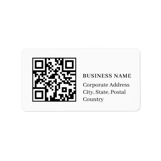 Benutzerdefinierter QR-Code Minimal Weiß Geschäfts Adressaufkleber (Vorne)