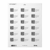 Benutzerdefinierter QR-Code Minimal Weiß Geschäfts Adressaufkleber (Vorne)