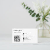 Benutzerdefinierter QR-Code Minimalistisch klein Visitenkarte (Stehend Vorderseite)