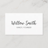 Benutzerdefinierter QR-Code Minimalistisch klein Visitenkarte (Rückseite)