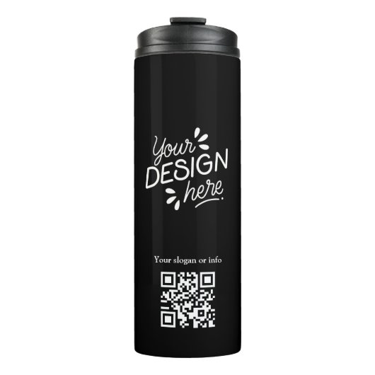 Benutzerdefinierter QR-Code Minimalistischer schwa Thermosbecher (Vorderseite)