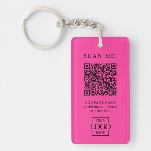 Benutzerdefinierter QR-Code mit Firmenlogo modern Schlüsselanhänger (Vorderseite)