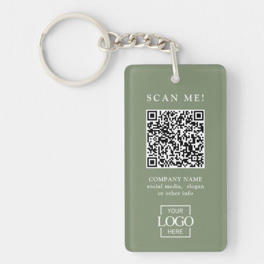Benutzerdefinierter QR-Code mit Firmenlogo modern Schlüsselanhänger (Vorderseite)