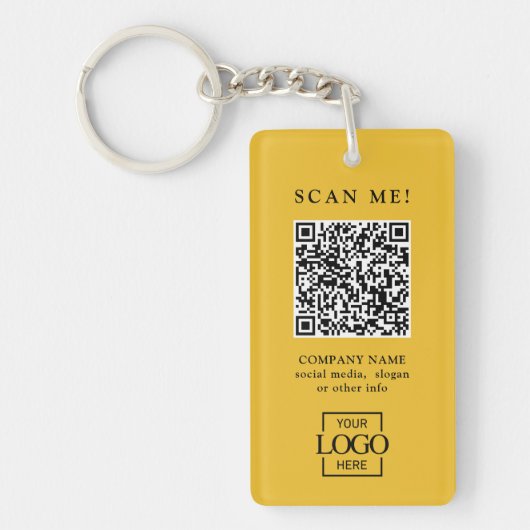 Benutzerdefinierter QR-Code mit Firmenlogo modern Schlüsselanhänger (Vorderseite)