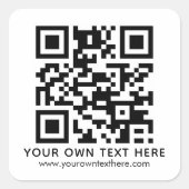 Benutzerdefinierter QR-Code mit Firmenlogo Quadratischer Aufkleber (Vorderseite)