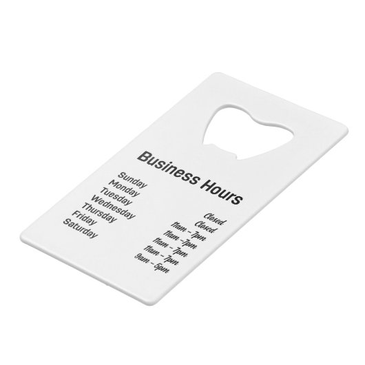 Benutzerdefinierter QR-Code mit Geschäftszeiten Geldbeutel Flaschenöffner (Rückseite Schrägansicht)