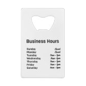 Benutzerdefinierter QR-Code mit Geschäftszeiten Geldbeutel Flaschenöffner (Rückseite)