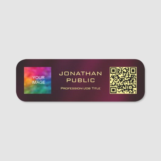 Benutzerdefinierter QR-Code-Mitgliederfoto oder Lo Namensschild (Vorderseite)