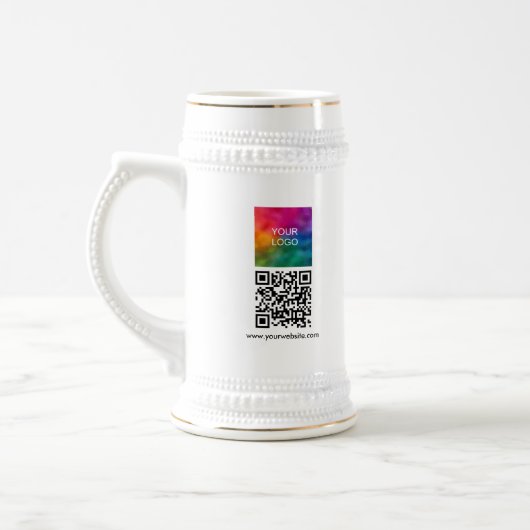 Benutzerdefinierter QR-Code Modern Elegant Hochlad Bierglas (Links)