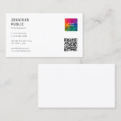 Benutzerdefinierter QR-Code Moderne Elegant einfac Visitenkarte (Vorne/Hinten)