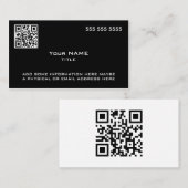 Benutzerdefinierter QR-Code Moderner Schwarz-weiße Visitenkarte (Vorne/Hinten)