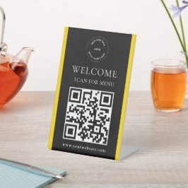 Benutzerdefinierter QR-Code Modernes Business Sockelschild