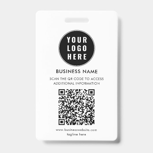 Benutzerdefinierter QR-Code Modernes Geschäftslogo Ausweis (Vorderseite)