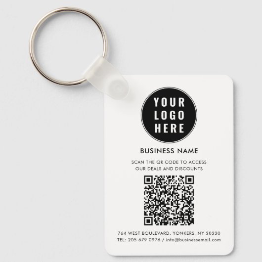 Benutzerdefinierter QR-Code Modernes Logo Minimali Schlüsselanhänger (Vorderseite)