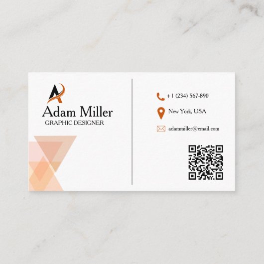 Benutzerdefinierter QR-Code | Modernes Minimalisti Visitenkarte (Rückseite)