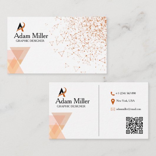 Benutzerdefinierter QR-Code | Modernes Minimalisti Visitenkarte (Vorne/Hinten)