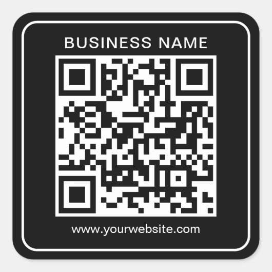 Benutzerdefinierter QR-Code Name Einfache Vorlage Quadratischer Aufkleber (Vorderseite)