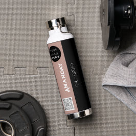 Benutzerdefinierter Qr-Code Name Orange Ivory Rose Trinkflasche