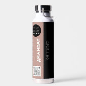 Benutzerdefinierter Qr-Code Name Orange Ivory Rose Trinkflasche (Links)