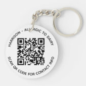 Benutzerdefinierter QR-Code Name Text Kontaktinfor Schlüsselanhänger (Rückseite)