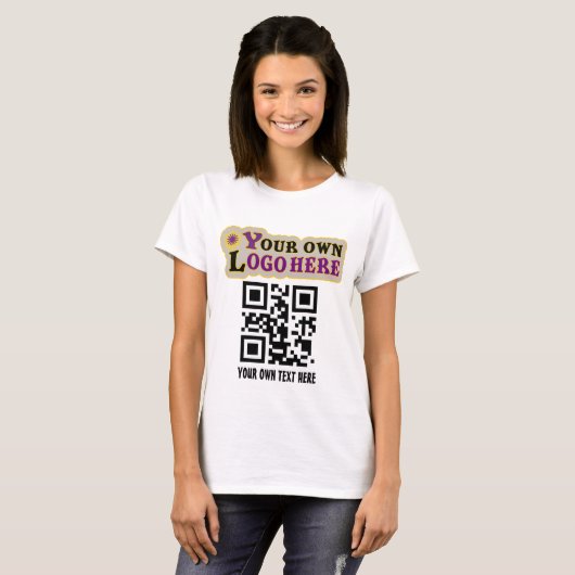 Benutzerdefinierter QR-Code oder Ihr Business-Logo T-Shirt (Vorne ganz)