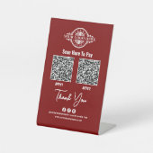 Benutzerdefinierter QR-Code, Paypal, Venmo, Custom Sockelschild (Vorderseite)