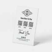 Benutzerdefinierter QR-Code, Paypal, Venmo, Custom Sockelschild (Vorderseite)