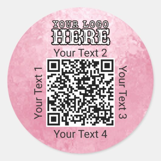Benutzerdefinierter QR-Code Pink Business-Logo Bra Runder Aufkleber (Vorderseite)
