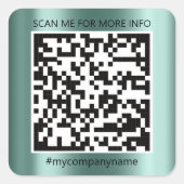 Benutzerdefinierter QR-Code Prüfung Ich Name Aquam Quadratischer Aufkleber (Vorderseite)