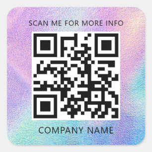 Benutzerdefinierter QR-Code Prüfung Ich Name Holog Quadratischer Aufkleber