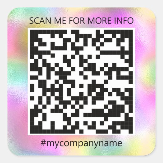Benutzerdefinierter QR-Code Prüfung Ich Name Rosa Quadratischer Aufkleber (Vorderseite)