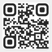 Benutzerdefinierter QR-Code Quadratischer Aufkleber (Vorderseite)
