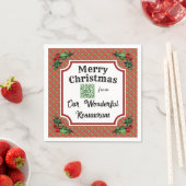 Benutzerdefinierter QR-Code Restaurant Weihnachts- Serviette (Beispiel)