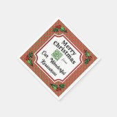 Benutzerdefinierter QR-Code Restaurant Weihnachts- Serviette (Ecke)