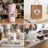 Benutzerdefinierter QR-Code Rosa Herzförmiger Aufk Herz-Aufkleber