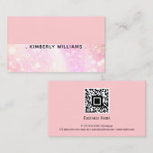 Benutzerdefinierter QR-Code Rosa Moderner Minimali Visitenkarte (Vorne/Hinten)