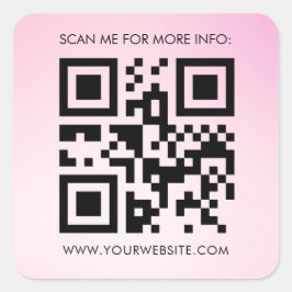 Benutzerdefinierter QR-Code - rosafarbene Markenwe Quadratischer Aufkleber
