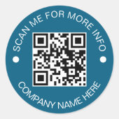 Benutzerdefinierter QR-Code runder Vinyl wasserdic Aufkleber (Vorderseite)