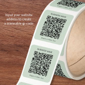 Benutzerdefinierter QR-Code Salbei Grün Quadratischer Aufkleber