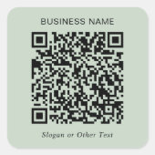 Benutzerdefinierter QR-Code Salbei Grün Quadratischer Aufkleber (Vorderseite)
