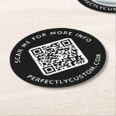 Benutzerdefinierter QR-Code Scan für weitere Info- Runder Pappuntersetzer (Angewinkelt)