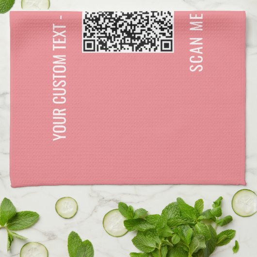 Benutzerdefinierter QR Code Scan Info Text Farben Geschirrtuch (Gefaltet)