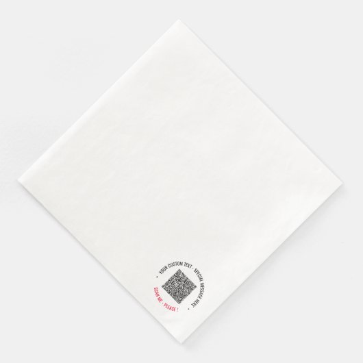 Benutzerdefinierter QR-Code Scan Info Text und Far Serviette (Ecke)