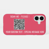 Benutzerdefinierter QR-Code Scan und Text iPhone-F iPhone 16 Hülle (Rückseite (Horizontal))