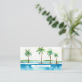 Benutzerdefinierter QR-Code Scannable Palm Trees T Visitenkarte (Stehend Vorderseite)